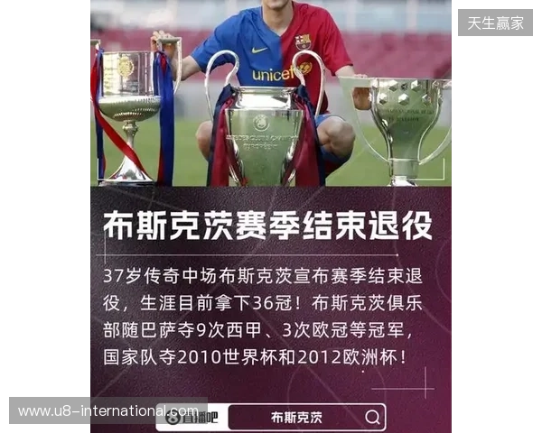 特尔施特根社媒祝贺布斯克茨：以一座冠军结束征程，太棒了